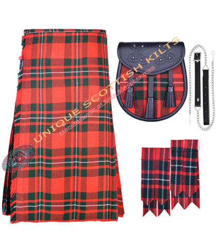 macgregor tartan 8 yard kilt 3 pcs deal