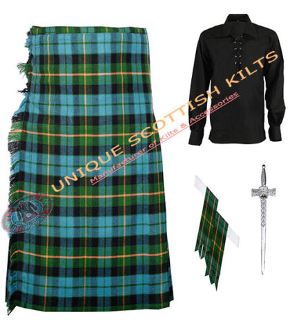 gunn ancient tartan 8 yard kilt 4 pcs deal