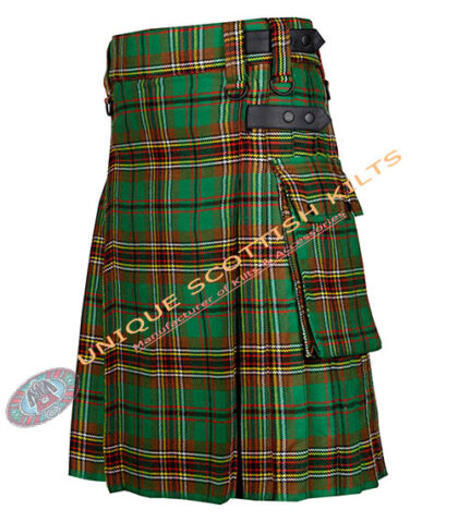 tara murphy tartan utility kilt with adjustable leather straps