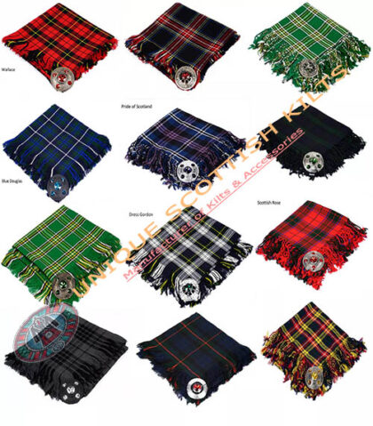 traditional tartan kilt fly plaid hand fringed