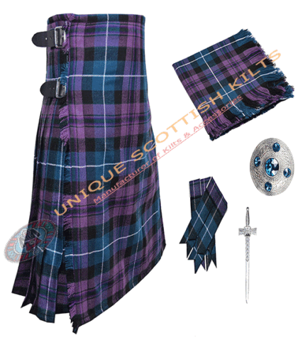 ross hunting modern tartan 8 yard kilt 5 pcs deal