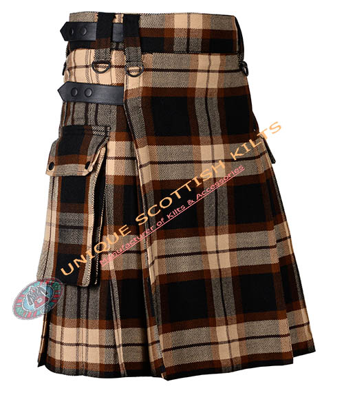rose ancient tartan utility kilt with adjustable leather straps rose ancient tartan utility kilt with adjustable leather straps