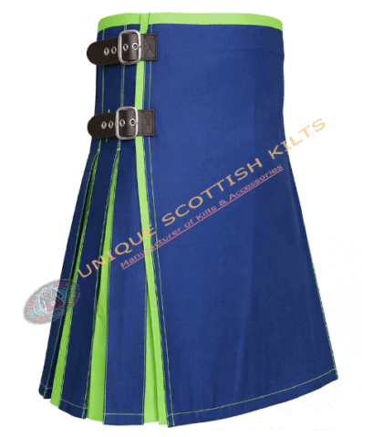 black & blue cotton hybrid utility kilt, with adjustable buttons (copy)
