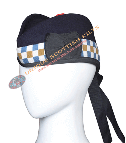 black stewart tartan glengarry scottish bonnet hat (copy)