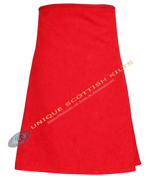 Handmade Traditional 8 Yard Red Wool Kilt - Image 2