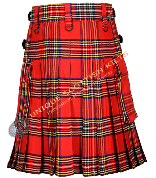 royal stewart tartan utility kilt with adjustable leather straps royal stewart tartan utility kilt with adjustable leather straps