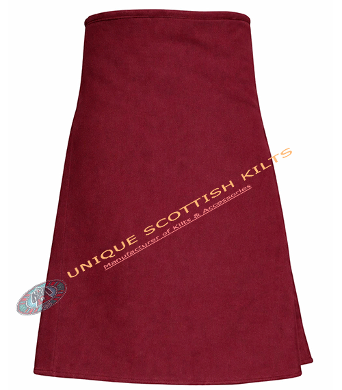Handmade Traditional 8 Yard Maroon Wool Kilt - Image 2