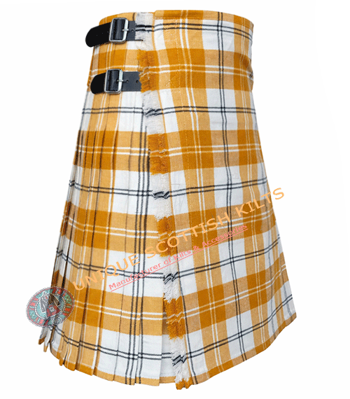 Clan Ailsa Gold Tartan 8 Yard Kilt - Image 2