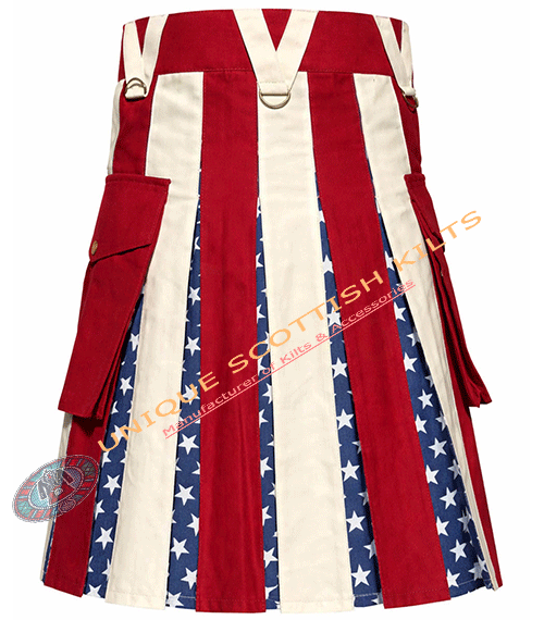 American Flag Hybrid Utility Kilt With Adjustable Snap Buttons - Image 4
