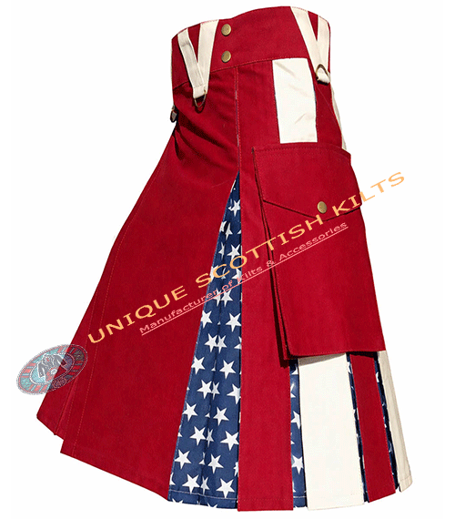 American Flag Hybrid Utility Kilt With Adjustable Snap Buttons - Image 3