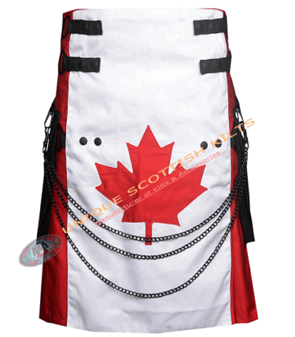 Canadian Flag Cotton Utility Kilt for Men