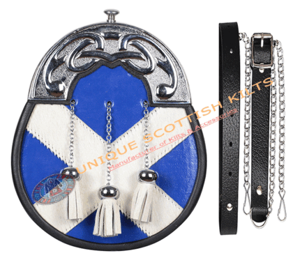 Saltire Flag Blue & White Full Dress Sporran Celtic Handmade Kilt Sporran