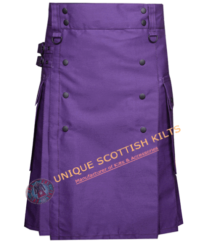 Purple Cotton Utility kilt