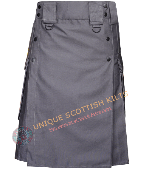 Grey Tactical Style Cotton Utility kilt - Image 2