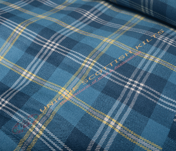 Gorman Blue Tartan Fabric - Running Yards - 16 Oz Weight, 54 inches Width - Image 4
