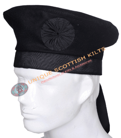 Scottish Irish Caubeen Black Wool Hat - 100% Wool Berets Balmorals Military Army Headwear Caps