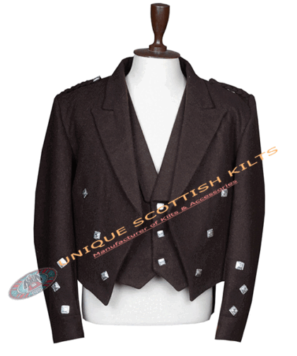 Prince Charlie Kilt Coat - Brown Wool