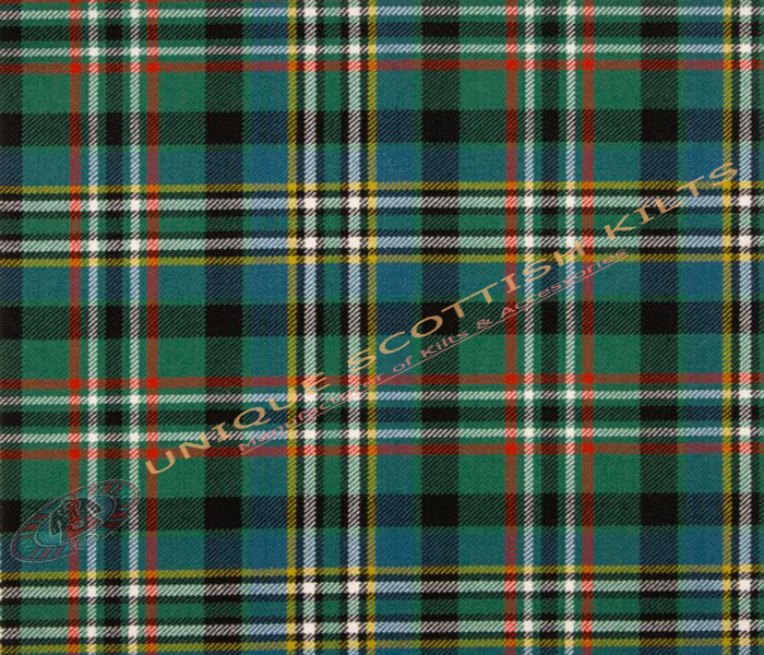 Scott Green Ancient Tartan Fabric - Running Yards - 16 Oz Weight, 54 inches Width