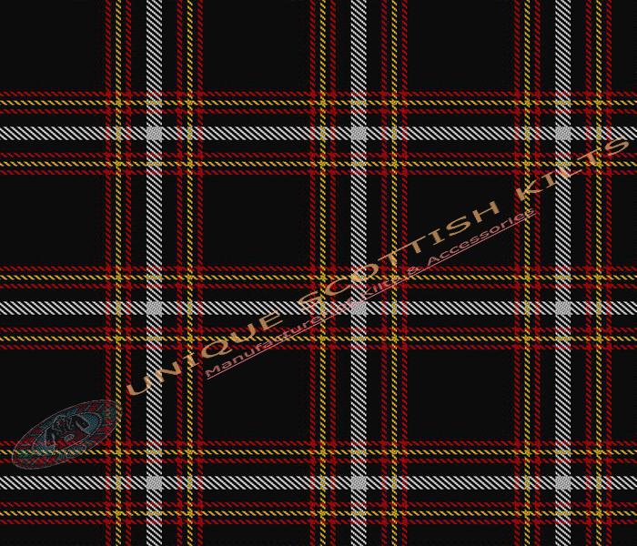 Black-Country-Tartan Fabric - Running Yards - 16 Oz Weight, 54 inches Width