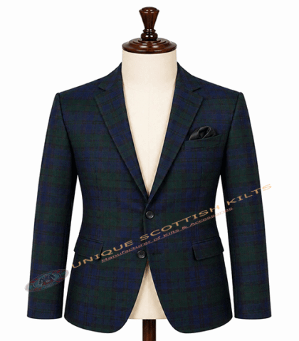 Black Watch Tartan Coat - Premium Highland Handmade jacket
