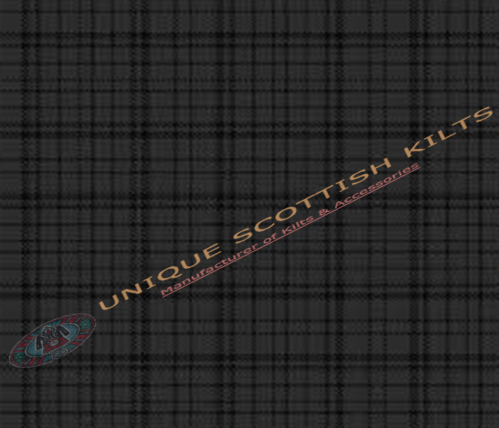 Black-Dark-Shadow-Tartan Fabric - Running Yards - 16 Oz Weight, 54 inches Width