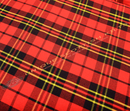 Brodie-Red-Tartan Fabric - Running Yards - 16 Oz Weight, 54 inches Width