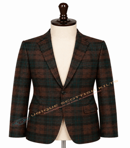 Brown Watch Tartan Coat - Premium Highland Handmade jacket