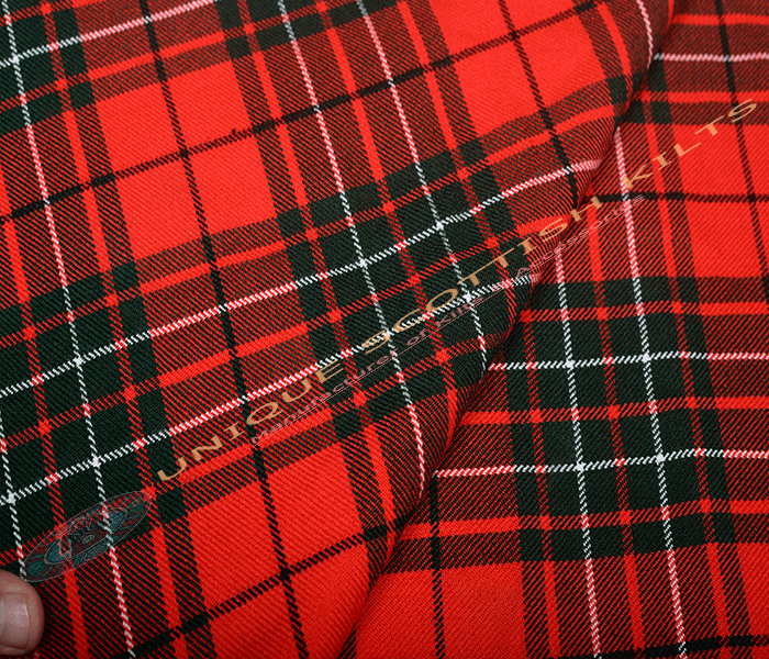 Cumming-Red-Modern-Tartan Fabric - Running Yards - 16 Oz Weight, 54 inches Width - Image 2