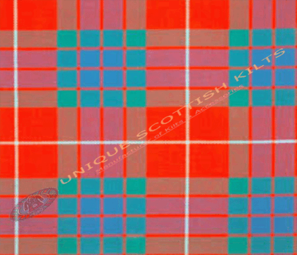 Fraser-Red-Ancient-Tartan Fabric - Running Yards - 16 Oz Weight, 54 inches Width