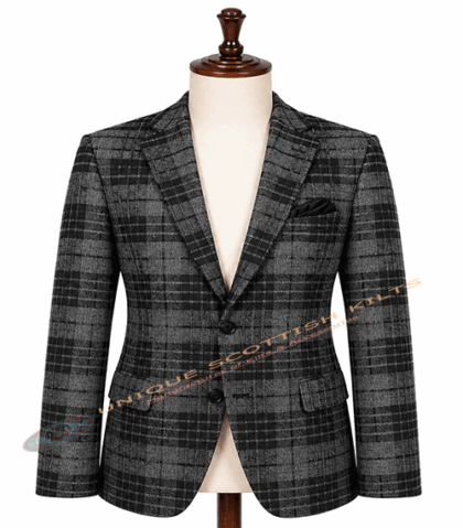 Grey Watch Tartan Coat - Premium Highland Handmade jacket