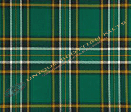 Irish-Green-Dark-Tartan Fabric - Running Yards - 16 Oz Weight, 54 inches Width