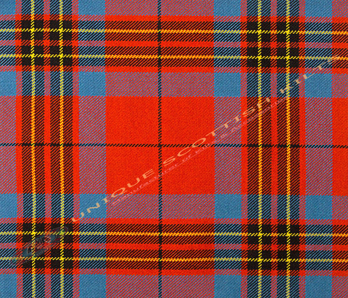Leslie-Red-Ancient-Tartan Fabric - Running Yards - 16 Oz Weight, 54 inches Width