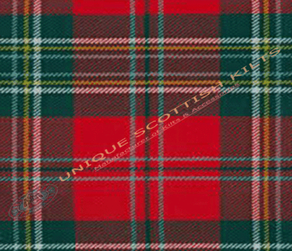Maclean-Duart-Red-Modern-Tartan Fabric - Running Yards - 16 Oz Weight, 54 inches Width