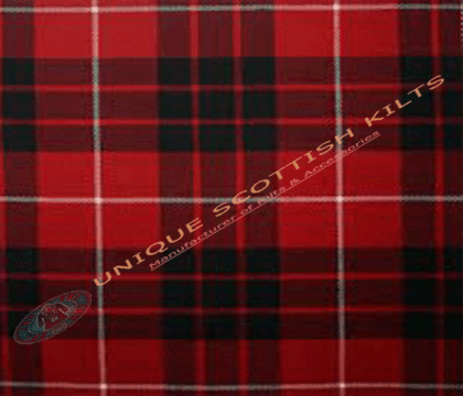 Munro-Red-&-Black-Tartan Fabric - Running Yards - 16 Oz Weight, 54 inches Width