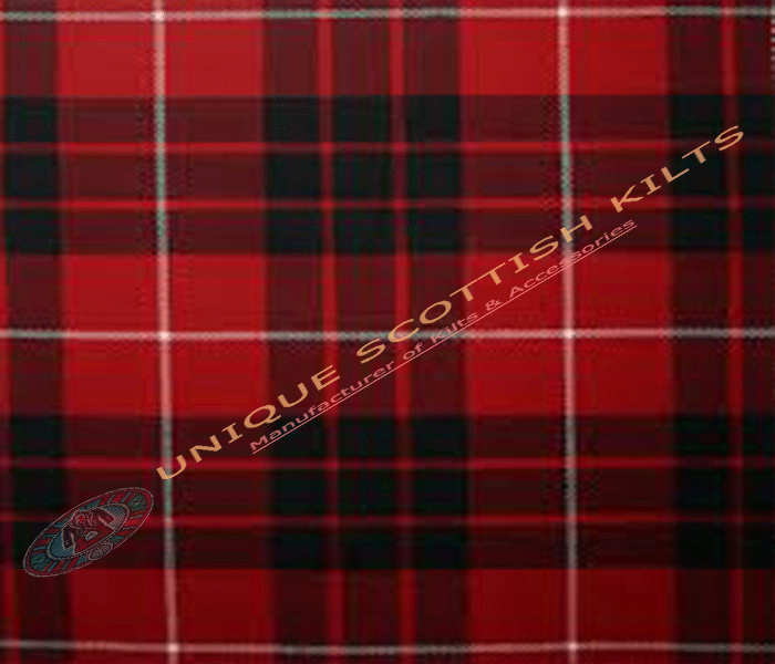 Munro-Red-&-Black-Tartan Fabric - Running Yards - 16 Oz Weight, 54 inches Width