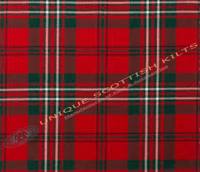 Scott-Red-Modern-Tartan Fabric - Running Yards - 16 Oz Weight, 54 inches Width