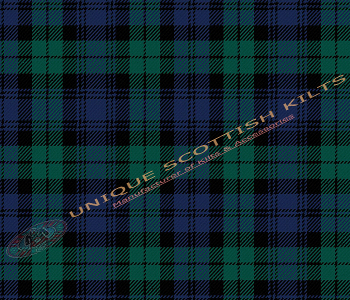 Black-Watch-Tartan Fabric - Running Yards - 16 Oz Weight, 54 inches Width