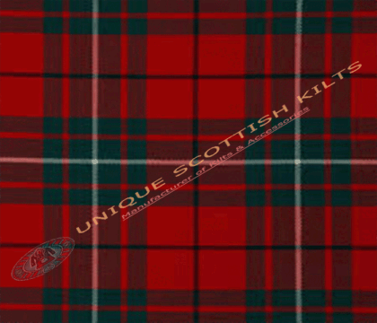 MacAulay-Red-Modern-Tartan Fabric - Running Yards - 16 Oz Weight, 54 inches Width
