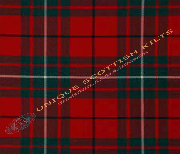 MacAulay-Red-Modern-Tartan Fabric - Running Yards - 16 Oz Weight, 54 inches Width
