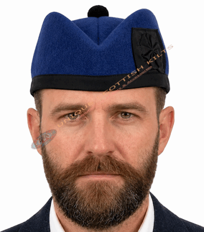 Glengarry Scottish Royal Blue Cap | Traditional Wool Highland Hat for Men & Women