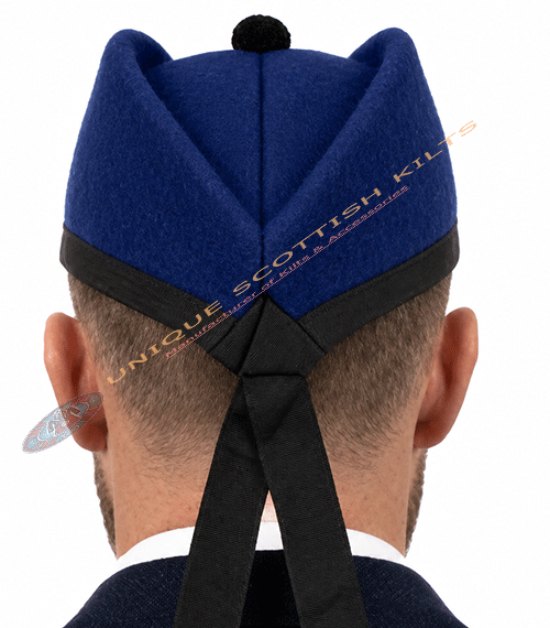 Glengarry Scottish Royal Blue Cap | Traditional Wool Highland Hat for Men & Women - Image 3