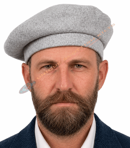 Gray Tam O' Shanter Wool Hat for Men – Traditional Scottish Kilt Cap
