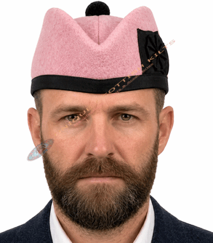 Glengarry Scottish Light Pink Cap | Traditional Wool Highland Hat for Men & Women