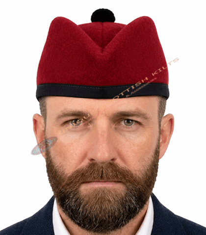 Glengarry Scottish Red Cap | Traditional Wool Highland Hat for Men & Women