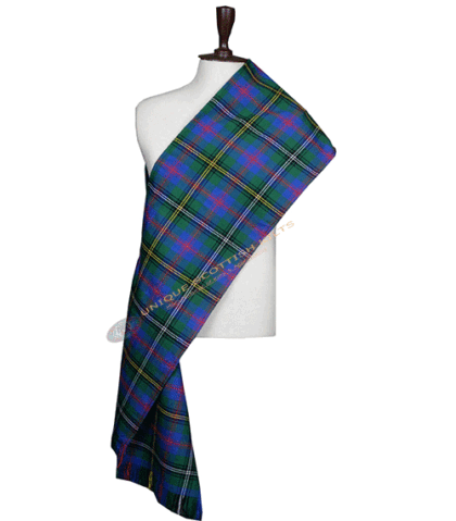 Clan Wood Tartan Scarf Hand Fringed - Women's Sash