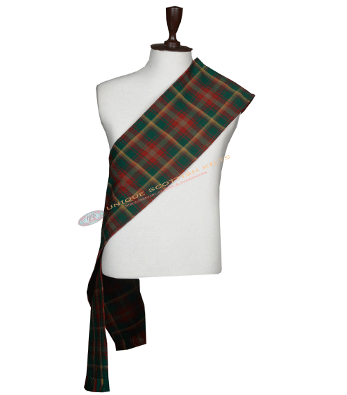 Canadian Maple Leaf Tartan Scarf Hand Fringed - Women's Sash