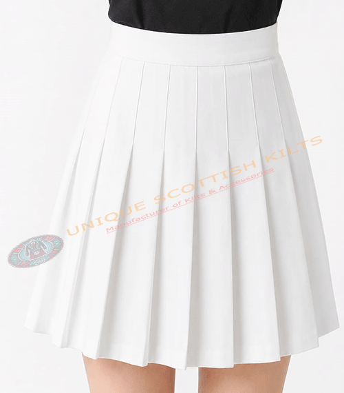 Scottish Handmade Black Cotton Pleated Mini Skirt for Women - All Round Pleats - Image 2