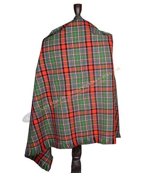 Valencia Ancient Tartan Shawl – Classic Highland Plaid Shoulder Wrap with Fringed Edges - Image 3