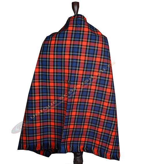 Clergy Red Tartan Shawl – Classic Highland Plaid Shoulder Wrap with Fringed Edges - Image 3