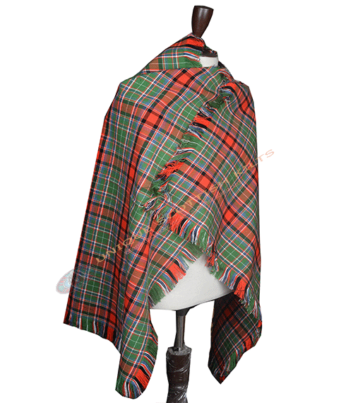 Valencia Ancient Tartan Shawl – Classic Highland Plaid Shoulder Wrap with Fringed Edges - Image 2